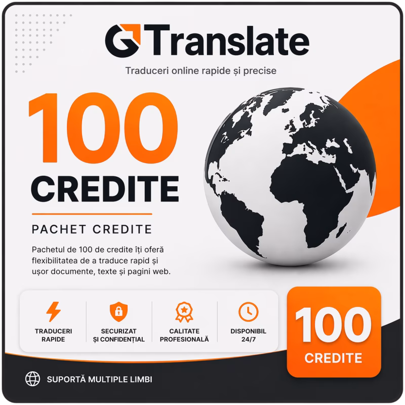 Pachet 100 credite traduceri online GTranslate – rapid și securizat