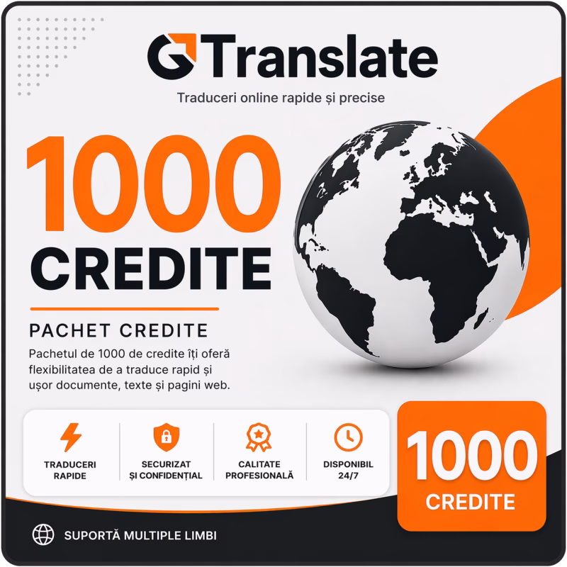 Pachet 1000 credite traduceri online GTranslate – rapid și securizat