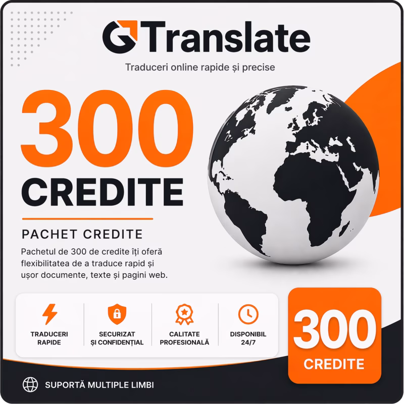 Pachet 300 credite traduceri online GTranslate – rapid și securizat